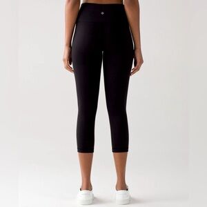 Lululemon Wunder Under Crop (Hi-Rise) Full-On Luon 21" Black Leggings - Size 4